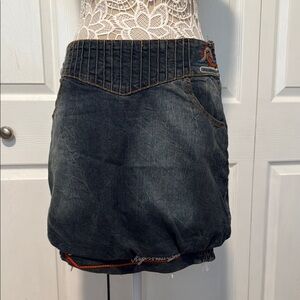 Dark Blue Denim Mini Skirt